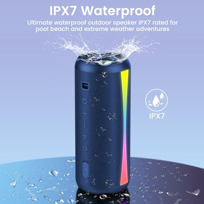 Bluetooth Speaker Wireless, 2026 Bluetooth Wireless Speaker 5.4 with 30H Playtime Deep Bass, IPX7 Waterproof, TWS Pairing, Portable Speaker for Birthday Gift - color: Blue