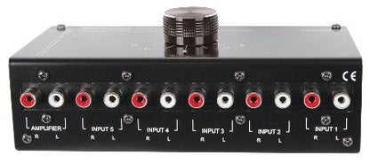 Five Input Source Tabletop Control Switch Box Internal Pc Board Design Metal Case