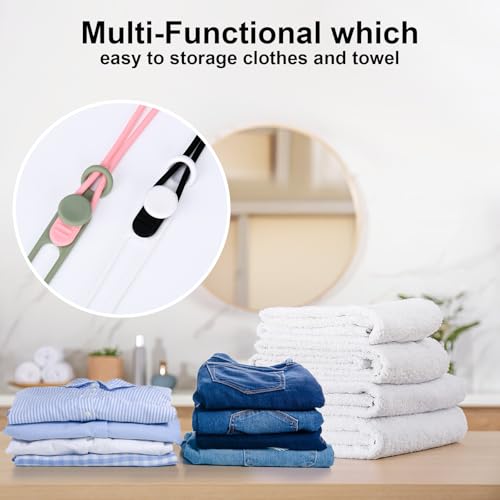 32Pcs Silicone Cable Ties, Data Cable Organizer Silicone Cable Straps Cord Ties Wrap Reusable Wire Organizers Elastic Cables Cord Management Organizers for Electronics, Home, Office, School, Travel