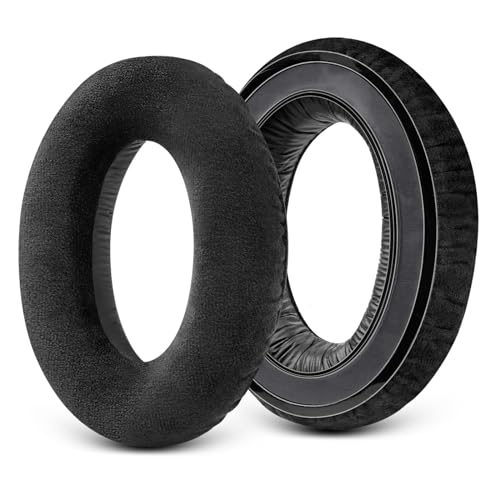 GEVO Earpads for Sennheiser HD650/HD600/HD660S/HD545/HD525/HD535 Headphones, Velour Ear Pads Cushions Replacement for Massdrop X HD6XX/HD58X and HD580/HD565 Jubilee Headset (Velour Black) - color: Velour Black