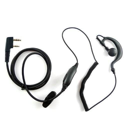 G Shape Earpiece Headset PTT for 2 PIN Kenwood Baofeng Puxing Quansheng Weierwei Wouxun Radio Px-777 Px-777 Plus Px-666 Px-3288 Px-888 Tg-k4at Tg-2at Vev-3288s Vev-6288 Etc.