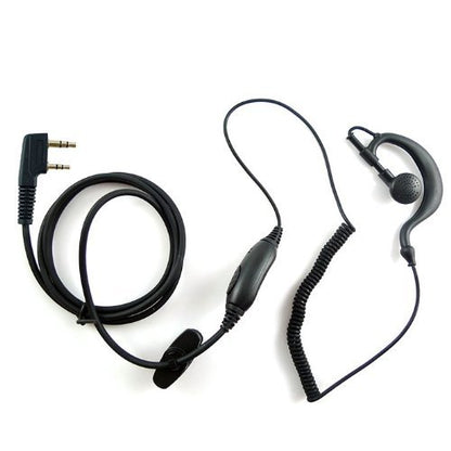 G Shape Earpiece Headset PTT for 2 PIN Kenwood Baofeng Puxing Quansheng Weierwei Wouxun Radio Px-777 Px-777 Plus Px-666 Px-3288 Px-888 Tg-k4at Tg-2at Vev-3288s Vev-6288 Etc.