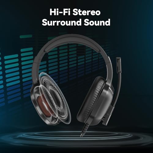 IMYB A36 Gaming Headset with Mic Stereo Headphones for Pc, PS5, Xbox | RGB Wired Over-Ear Noise Cancelling for Xbox Series X/S, PS4, Nintendo Switch, Computer, Laptop, Mac - color: Black