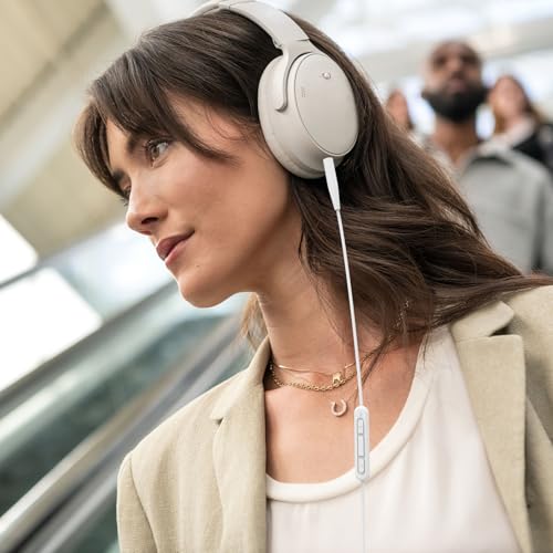 Zosvoses QC35 Audio Cable with Inline Mic Compatible with Bose 700 QuietComfort QC25 QC35 QC35II QC45 SoundLink SoundTrue On-Ear Headphones, 3.5mm to 2.5mm Aux Cable, 4.9ft (White)