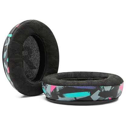 WC Freeze V2 Cloud - Angled Cooling Gel Earpads Compatible with HyperX Cloud Series by Wicked Cushions | Angled Pads for Extreme Comfort, New Freeze V2 Cooling Fabric, Extra Thick | 90's Black - color: 90's Black
