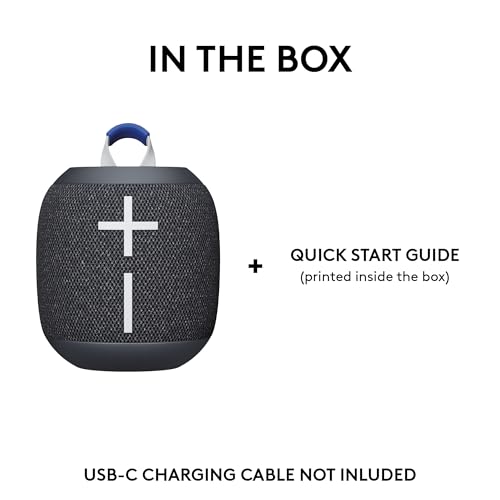 Ultimate Ears WONDERBOOM 4 Portable Waterproof Speaker - Black | Balanced 360-degree sound and bass, dustproof floating design, 131ft (40m) wireless range - color: Black