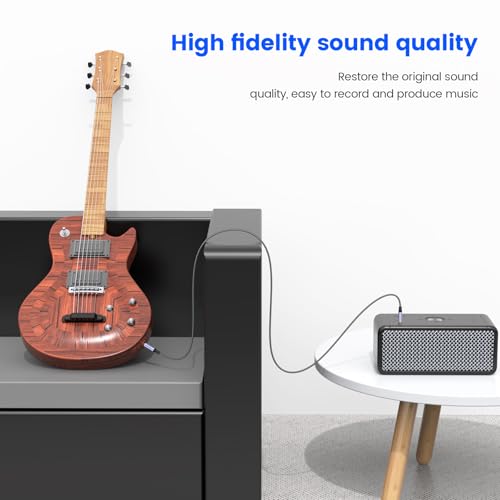 MOSWAG 1/8 to 1/4 Stereo Cable 10FT, Braided 6.35mm to 3.5mm Audio Cable | 24K Gold-Plated & Aluminum Shell, Bidirectional Stereo Aux for iPhone, Guitar, Headphone, Speaker, Amplifier, Home Theater - size: 10FT/3Meter