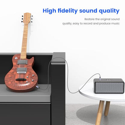 MOSWAG 3.5mm to 6.35mm TRS Stereo Audio Cable 33FT | Guitar to Aux Cord, Nylon Braid, Aluminum Housing, 3.5 mm Audio Cable for Guitar, Laptop, Speaker, Amplifier, Home Theater - size: 32.8FT/10M