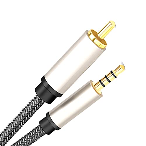 MagiDeal Coaxial Audio Video Cable RCA to 3.5mm Wire Male to Male Cord Input Adapter Extension Coaxial Cable for Home Stereos, Speakers, Amplifier, 200cm