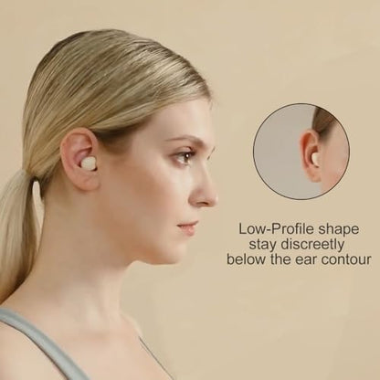 Extra-Small Wireless Earbuds for Small Ears Z1, Semi-in Ear Bluetooth Invisible Headphones, Low-Profile & Lightweight for Side Sleeping, Cycling & Helmet Use, iPhone Android - color: Light Purple