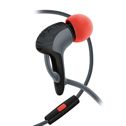 GOgroove AudiOHM HDX Noise Isolating Wired Earbuds with Microphone - Premium Headphones with Ergonomic Angled Design, 3mm Thick Reinforced Cable, Fortified Y-Connector, and EVA Carrying Case (Red)
