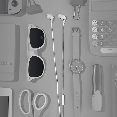 PANASONIC ErgoFit Earbud Headphones with Microphone and Call Controller Compatible with iPhone, Android and Blackberry - RP-TCM125-W - In-Ear (White) - color: White, size: S/M/L, style: With Mic