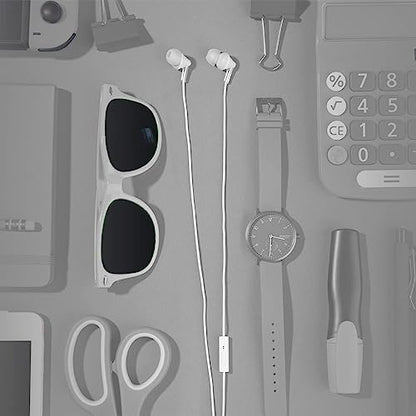 PANASONIC ErgoFit Earbud Headphones with Microphone and Call Controller Compatible with iPhone, Android and Blackberry - RP-TCM125-W - In-Ear (White) - color: White, size: S/M/L, style: With Mic