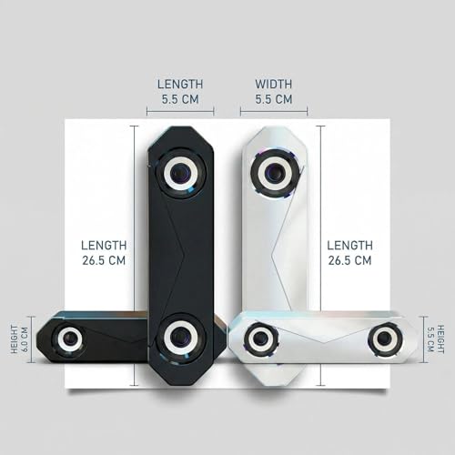 Wired Desktop Soundbar, High Volume Stereo Speakers with Subwoofer for PC, Laptop, and Mac, Compact Long-Shape Design, Clear Sound for Gaming & Movies(Black) - color: Black