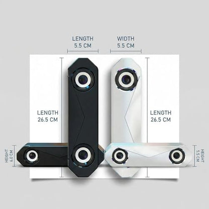 Wired Desktop Soundbar, High Volume Stereo Speakers with Subwoofer for PC, Laptop, and Mac, Compact Long-Shape Design, Clear Sound for Gaming & Movies (White) - color: White