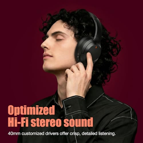 Upgraded Pro‑level Hybrid Active Noise Cancelling Headphones, HD Sound & Big Bass, 2X Softer Comfort, Long ANC Playtime, Wireless Over-Ear Bluetooth Headphones Perfect for Home Office|Travel|Pair - color: Black
