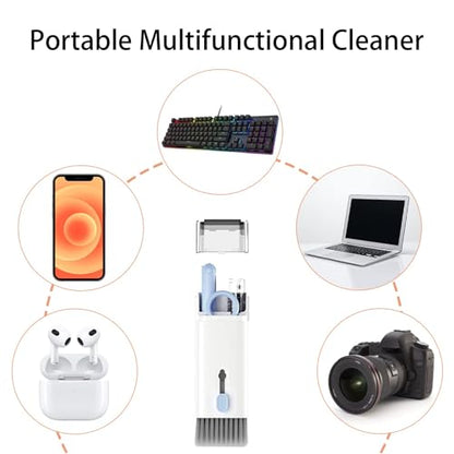 Multifunctional 7 in 1 Keyboard Cleaning Brush Set,A Cleaning Kit Headphones,Mobile Phone and Computer Screens,Blue