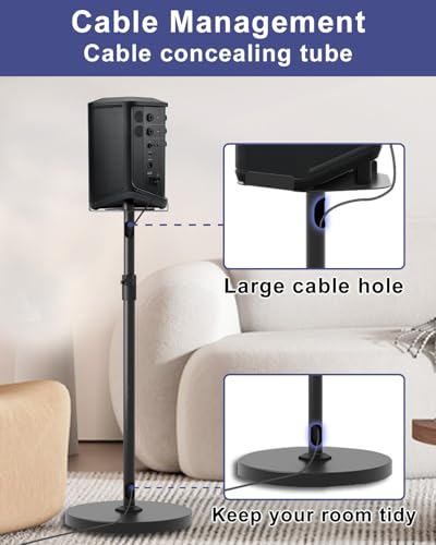 New Upgrade Height Adjustable Speaker Stand for Bose S1 Pro / S1 Pro Plus / S1 Pro+, Extends 45" to 54", Holds up to 20LBS, Heavy Duty Speakers Stands for Bose, Easy to Install, with Screws