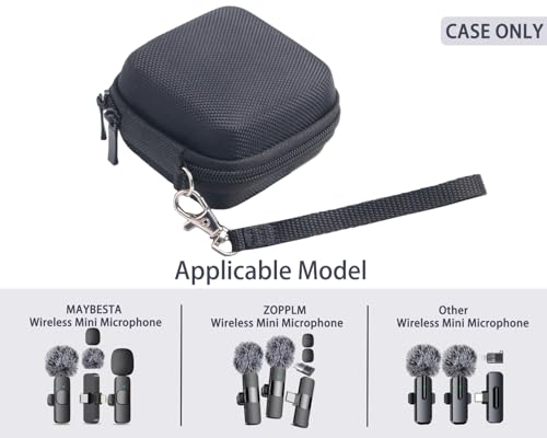Hard Protective Travel Case Compatible with Wireless Microphones, Boya Wireless Lavalier, Aikela, Leettus, Ejcc, Caiord, Pqrqp, Maybesta, Nptcl, Bulatry, Judkiom, Maxtop Mics,Black(CASE ONLY) - color: Black