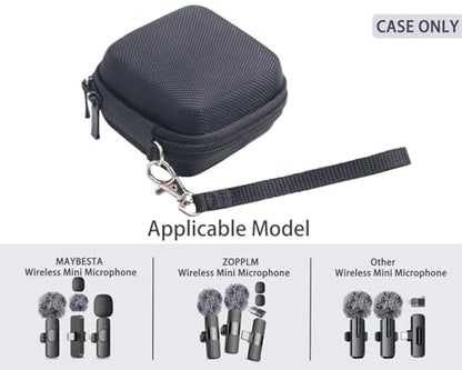 Hard Protective Travel Case Compatible with Wireless Microphones, Boya Wireless Lavalier, Aikela, Leettus, Ejcc, Caiord, Pqrqp, Maybesta, Nptcl, Bulatry, Judkiom, Maxtop Mics,Black(CASE ONLY) - color: Black