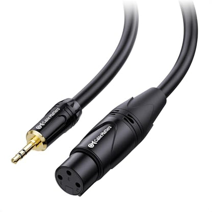 Cable Matters Unbalanced 3.5mm to XLR Cable, Male to Female, 15ft | 1/8 Inch (3.5mm) Male to XLR Female Cable, Unbalanced - size: 15 ft