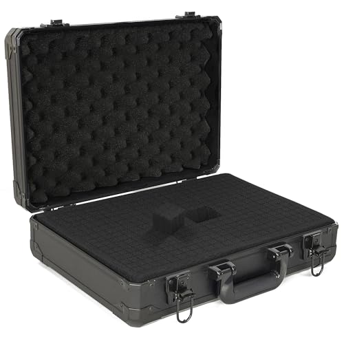 17 Inch Hard Carrying Storage Case | Ideal for Microphone & Camera Gear Transportation, DJ Mixer Case with Customizable Pre-Diced Foam, 17 X 12 X 6 Inch, Black - size: Inner：16.5''X 11.5''X 5.5''