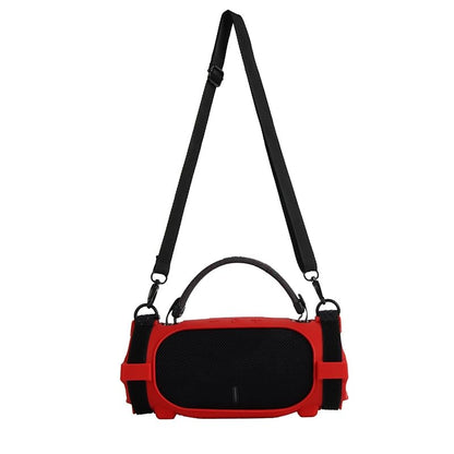 Silicone Case Cover for JBL Charge 6 Portable Bluetooth Speaker, Soft Protective Sleeve Travel Carrying Protective Cover Speaker Silicone Case with Shoulder Strap and Bike Strap (Red) - color: Red