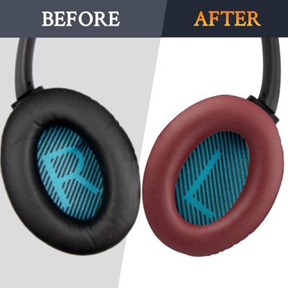 SoloWIT Earpads for Bose Headphones - Burgundy - color: Burgundy