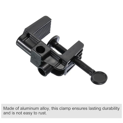 Generic 0.51" Hole Dia. Desk Clamp, 4 Pcs Plastic Adjustable Universal C-Clamp Base for Microphone Mic Arm Table Lamp Gooseneck Mount Holder, Black