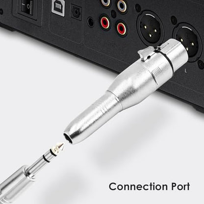 XLR 3Pin Female to 1/4" 6.35mm Female Jack Socket Audio Adapter,Silver 2Pcs | Diecast Zinc Alloy Shell, Low Noise, Pro-Grade Sound, Tight Fit, Conversion Adapters For Mic, PA, DJ, Instrument, Studio Gear - size: XLR Female, style: 2 pcs