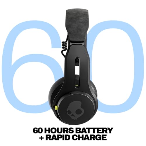 Skullcandy Icon ANC Noise Canceling Wireless Headphones - True Black | On-Ear Fit, Bluetooth, Noise Cancellation, 60 Hours Battery, Sweat Water Resistant, Foldable, Travel Ready, Microphone - color: True Black