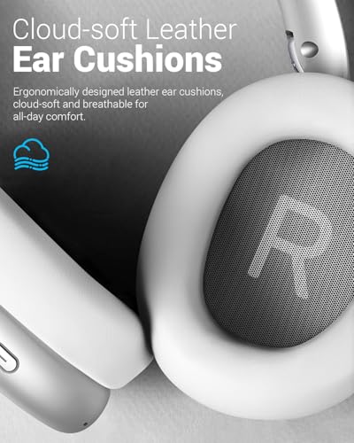 Wentronic Y01 Wireless Noise Canceling Headphones Bluetooth 5.3 Over Ear Headphones with Microphone, Hi-Res Audio, 48H Playtime, Foldable Comfortable Earpads,Compatible with iOS,Android,PC, Silver - color: Silver