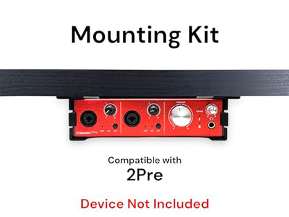 Desk Mount Kit for Focusrite Clarett/Clarett+ 2Pre - Under Desk Mount Brackets with Reversible Clips - Secure Mounting Accessories