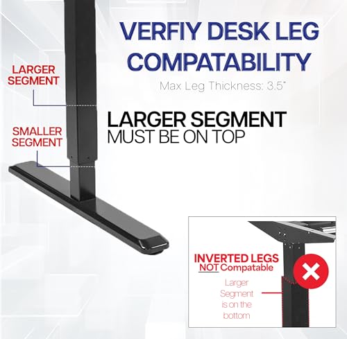 VIVO Adjustable Clamp-on Desk Leg Large PC Mount, Under Desk CPU Storage, Computer Case Holder with Tool-Free Installation, Black, Mount-PCLC1 - size: Large