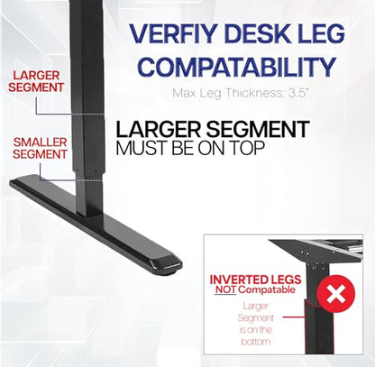 VIVO Adjustable Clamp-on Desk Leg Large PC Mount, Under Desk CPU Storage, Computer Case Holder with Tool-Free Installation, Black, Mount-PCLC1 - size: Large