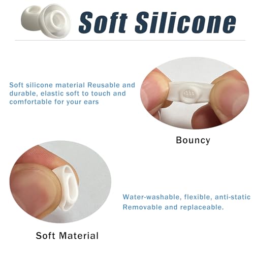 8 Pairs Earbud Tips for Sennheiser Momentum True Wireless 4 - Noise Isolating Replacement Ear Tips Momentum TWS 4 (XS/S/M/L), White - color: White-Silicone