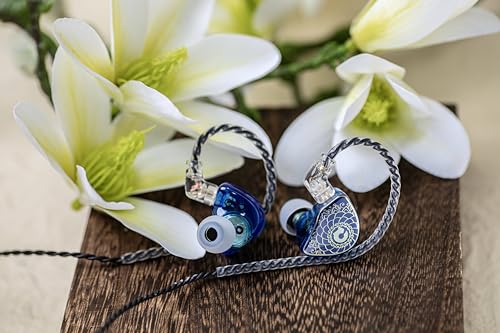 Linsoul TANGZU Wan’er S.G HiFi 10mm Dynamic Driver PET Diaphragm in-Ear Earphone with Ergonomic Shape, Detachable Recessed 2Pin OFC Braided Cable for Audiophile Musician DJ Stage(Blue, with Mic)