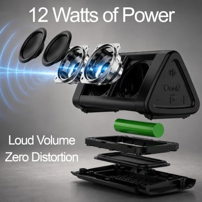 OontZ Angle 3 Gen 4 Portable Bluetooth Speaker, 12W, 24-Hour Playtime | Compact 12W Bluetooth speaker with clear sound, 24-hour playtime, 100-ft range, IPX5 waterproof, AUX Input. - color: Black