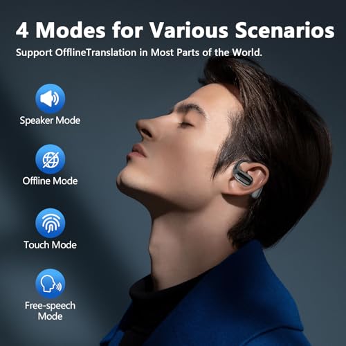 AI Translation Earbuds Real Time, 3-in-1 Translator Earbuds 164 Languages & Accents/7Translation Modes, Audifonos Traductores Inglés Español，Gift for Travel Business Language Learning fit iOS &Android