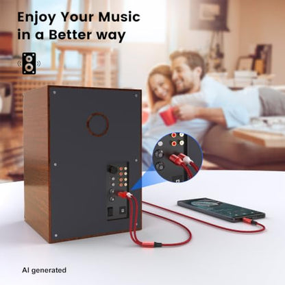 MOSWAG 3.5mm Male to 2RCA Male Stereo Audio Cable 1/8 to RCA Stereo Cable - color: Red, size: 10FT/3Meter