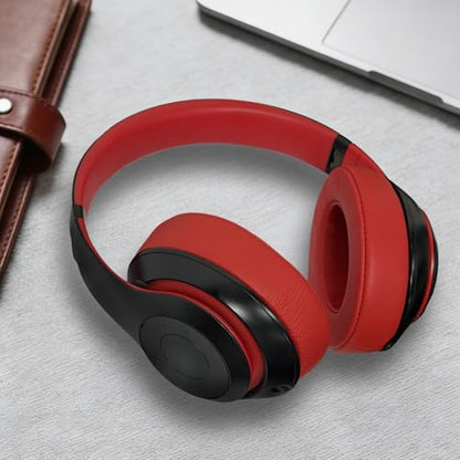 Aurivor Studio 3 Replacement Ear Pads for Beats Studio 3 & 2 Headphones, Cushions Earpads with Genuine Lambskin Leather, Softer Memory Foam, Stronger Adhesive (Lambskin-Red) - color: Lambskin-Red