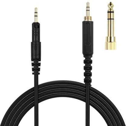 Replacement ATH-M50x Audio Cable Cord Compatible with Audio Technica ATH-M50x, ATH-M40x, ATH-M60x, ATH-M70x, 2.5mm to 3.5mm Aux Cord with 6.35mm Adapter(6.5FT) - size: 6.5FT