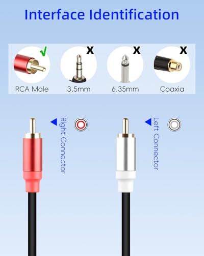 GELRHONR 2Pack RCA Splitter, 1 Male to 2 Male RCA Y Splitter Y Adapter Cable for Subwoofers, Home theaters, Speakers, HDTVs and More 30cm (1Male to 2 Male Black) - color: 1Male to 2 Male Black