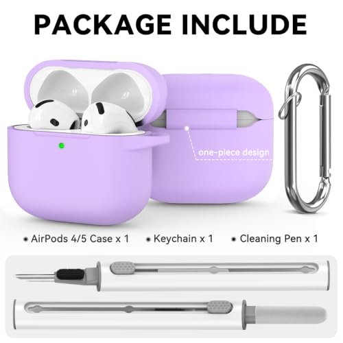 Ljusmicker for AirPods 5/4 Case (2026/2024) with Cleaner Kit,Purple - color: C-Purple