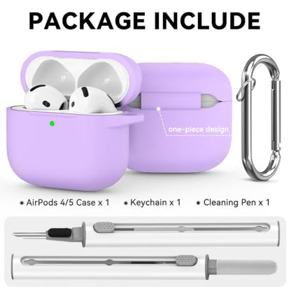 Ljusmicker for AirPods 5/4 Case (2026/2024) with Cleaner Kit,Purple - color: C-Purple