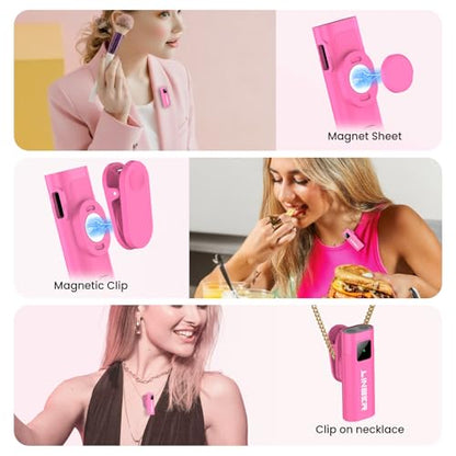 Pink Wireless Lavalier Microphone for iPhone, Noise Cancelling - color: Pink, style: A3 (2TX+1RX)