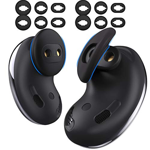 AhaStyle Galaxy Buds Live Ear Tips 6 Pairs Silicone Earbuds - color: Black for Galaxy Buds Live
