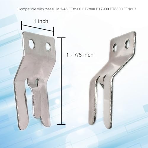 Boat Stainless Steel CB/Ham VHF Radio Microphone Clip Holder for Marine Jet Yacht RV, 1" x 1-7/8, Compatible with Yaesu MH-48 FT8900 FT7800 FT7900 FT8800 FT1807 (3 PCS) - color: Silver-3 PCS
