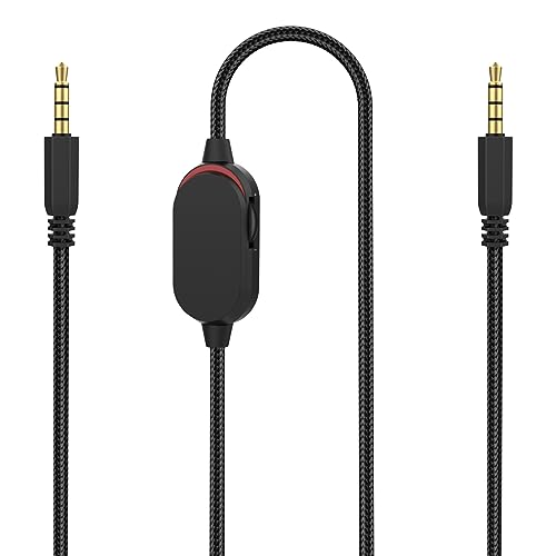 AW920H Detachable Gaming Headset Cable Compatible with Alienware AW720H AW310H AW510H 988 Alienware Dell Gaming Headset,Nylon Braided Wire with Inline Mute Switch and Volume Controller(5.5ft) - color: Black