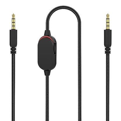 AW920H Detachable Gaming Headset Cable Compatible with Alienware AW720H AW310H AW510H 988 Alienware Dell Gaming Headset,Nylon Braided Wire with Inline Mute Switch and Volume Controller(5.5ft) - color: Black